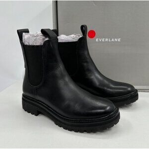 Everlane The Lug Chelsea Boot in Black sz 6.5 Women's Leather Ankle Chunky Sole